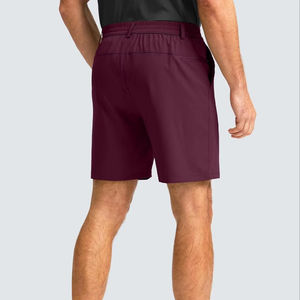 Shorts de golf hybrides pour hommes, personnalisables en gros, style chino décontracté, tissés, couleur unie, taille mi-haute, longueur genou, extensibles, avec poches avant - Product Image 1