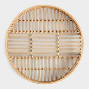 Plateau de service en rotin fait à la main du Vietnam plateau de service rond en bambou décoratif pour la maison en gros panier de fruits plateau de table basse - Product Image 4