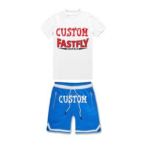 Ensemble de Shorts et t-shirt pour hommes, 2 pièces, en coton, Logo personnalisé, de haute qualité, jogging d'été, collection 2020 - Product Image 3