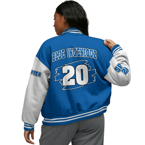 Zeta Phi Beta 1920 Sorority Founders Letterman Jacket Azul Blanco Varsity ZPB Greek Life Chenille Patch Apparel - Product Image 2