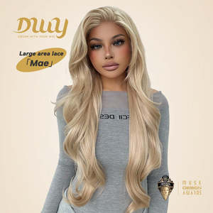 Mae-DWY 28-Inch Wavy Glueless <b>Lace</b> <b>Front</b> <b>Wig</b> for Women Transparent <b>Lace</b> Color - Product Image 1