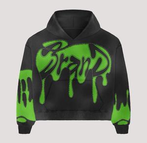 Pantalon de survêtement évasé vintage lavé à l'acide pour hommes, ensemble de sweat à capuche Streetwear sérigraphié survêtement d'hiver délavé au soleil - Product Image 2