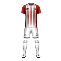 Ensemble de maillots d'entraînement de football unisexe populaire, respirant, avec logo personnalisé imprimé, 100% polyester, résistant à l'eau, pour hommes et femmes