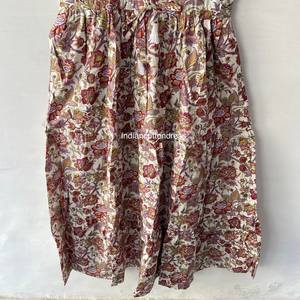 Robe sans manches en pur coton imprimé bloc pour femmes Nouvelle Collection Style doux avec taille naturelle lavable-Prix de gros - Product Image 5