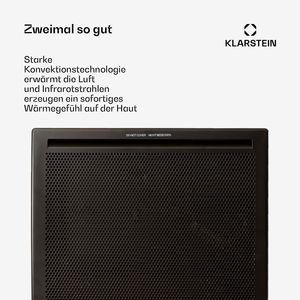 Radiateur Convecteur Mural Portable 1000W avec Minuteur 7 Jours IP24 pour Pièces jusqu'à 10 m² 3,2 kg Noir - Product Image 2