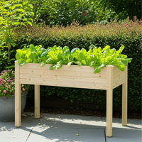 Jardinière surélevée en bois d'extérieur avec étagères, banc de rempotage pour table de travail, évier amovible et support à tiroirs