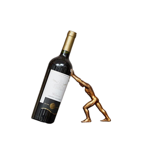2024 Latest Arrival Wine Bottle Holder Sculpture in <b>Gold</b> Elegant for Champagne Holding and Table Top Decor Usage in Hotel Bars - Product Image 1