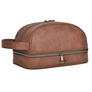 Vintage Leather <b>Toiletry</b> <b>Bag</b> for <b>Men</b> - Product Image 2