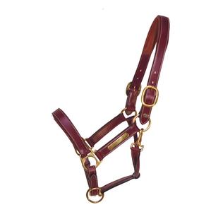 Halter de bride en cuir de nylon robuste de haute qualité avec sangle de gorge cousue ronde et licou de corde de cheval à plaque gravée - Product Image 5