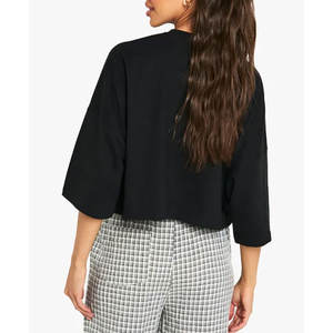 T-shirt 100% coton pour femmes T-shirt en tissu durable respirant et écologique T-shirts courts de meilleure qualité - Product Image 2