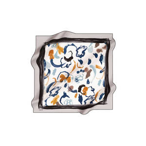 White Silk Twill Floral <b>Square</b> <b>Scarf</b> for Women 100% Silk Digital Print - Product Image 1