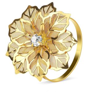 Anneaux de serviette de style unique porte-serviettes pour table d'hôtel de mariage décoration en métal boucle de serviette bouton en tissu de serviette - Product Image 4