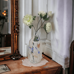 Maceta moteada transparente, jarrón cilíndrico de vidrio, florero de elección de tamaño múltiple, centro de mesa, decoración del hogar, maceta de interior artificial de lujo - Product Image 5