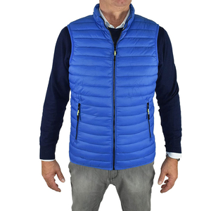 Chaquetas acolchadas de lona sin mangas con cuello alto y bolsillos con cremallera bordados y retazos personalizados superventas al por mayor - Product Image 1