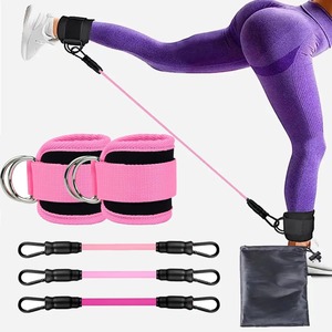 Factory Price Ankle Straps <b>Resistance</b> <b>Bands</b> <b>Set</b> D-Ring Support Cuffs Gym Leg Strength Fitness Yoga Elastic <b>Bands</b> Hip Booty <b>Band</b> - Product Image 1