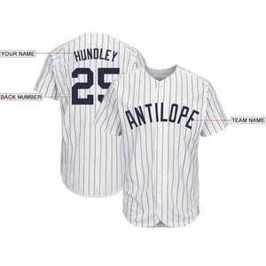 Custom Pinstripe Baseball Jersey for Men Women Adults Personalized Stitched Printed Number Name Logo 100% Polyester - Product Image 3