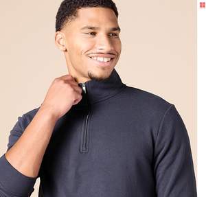 Sudadera Ligera de Felpa Francesa con Cuello Alto y Cierre de Cremallera para Hombre - Product Image 4