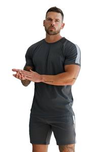 Conjunto Deportivo de Verano para Hombre, de Alta Calidad, Elegante, para Gimnasio y Fitness, Servicio OEM, Camiseta y Pantalones Cortos, Antiarrugas y Transpirable - Product Image 5