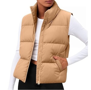 เสื้อแจ็คเก็ตผ้าแคนวาสแบบมีซิปปกพับลงทรงเข้ารูปแขนกุดผ้าแคนวาสสำหรับฤดูหนาว - Product Image 1