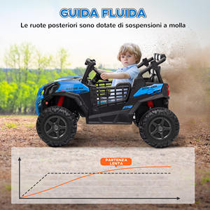 Auto Elettrica AIYAPLAY 24V a 2 Posti per Bambini con Telecomando e <span class=keywords><strong>3</strong></span> Velocità, Età <span class=keywords><strong>3</strong></span>-8 Anni, Blu - Product Image 6