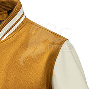 Veste universitaire personnalisée OEM à la mode pour hommes, bombardier décontracté à coupe étroite, veste d'hiver de baseball avec long col montant enduit - Product Image 4