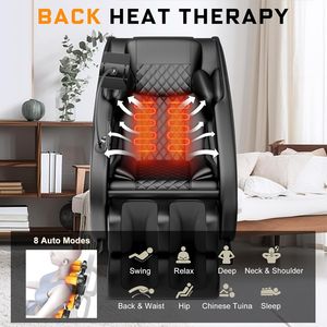 Fauteuil de massage corps entier avec chaleur, zéro gravité, techniques de massage Shiatsu, modes variés, chauffage lombaire et des hanches, massage des mollets et des pieds - Product Image 3