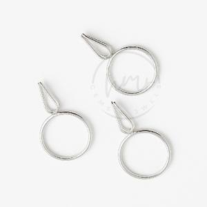 Anillo blanco de Plata de Ley 925 chapado en oro de 18kt con base ajustable para cabujón de piedras preciosas y joyería personalizada - Product Image 2