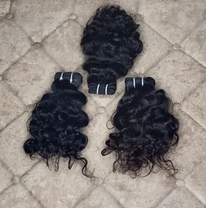 <b>12</b> Inch Curly Indian Remy Human Hair Extensions Grade Hair Weaving - Product Image 3