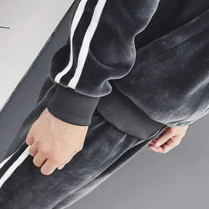 Survêtement en coton à fermeture éclair complète Jogger à capuche Ensemble de survêtements de jogging deux pièces Costumes de survêtement pour hommes - Product Image 3