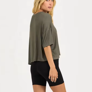 New Arrival Custom Wholesale Loose Fit Breathable Shirt Customized Logo Women Oversized T Shirts Soft 100% Cotton T Shirt - Product Image 4
