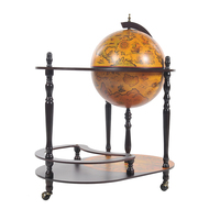 Chariot à boissons NG004 Old Modern Handicrafts, 16,5 pouces, rouge, style vintage, meuble à liqueurs, support en bois, 4 roues, durable, pour hôtel