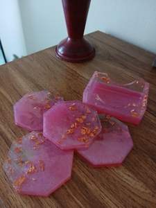 Durable resin coaster perfect for everyday use offering excellent surface <b>protection</b> with visually appealing artwork - Product Image 3