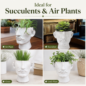 Pot de fleurs artistique nordique en forme de tête humaine, sculpture en résine, pot à succulentes, buste de statue grecque, <span class=keywords><strong>vase</strong></span> pour table - Product Image 4