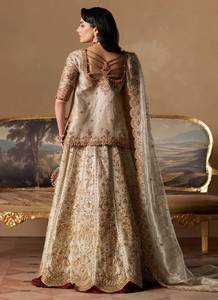 Vestido de novia Lehenga Choli con bordados elaborados, de acetato, largo hasta el suelo, traje tradicional indio pakistaní para mujer - Product Image 4