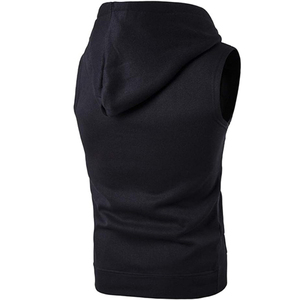 Men's Cotton <b>Sleeveless</b> Gym <b>Hoodie</b> High Quality Custom Embroidered 2 Pcs Winter Fitness Sportswear - Product Image 3