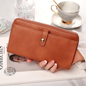 <b>Small</b> Bifold RFID Blocking Long Purse Leather <b>Wallet</b> Large Capacity Card Holder Zipper <b>Wallets</b> for Women - Product Image 4
