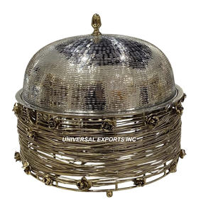 Marmite martelée en métal doré de belle qualité, casserole de créateur faite à la main, ustensiles de cuisine, chauffe-plats en métal de luxe - Product Image 4