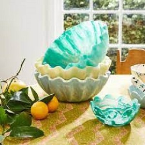 Bols à salade de fruits en résine Aqua Swirl faits à la main taille personnalisée couleur nouveau style bols de service Multi Swirl hôtels restaurants bars - Product Image 4