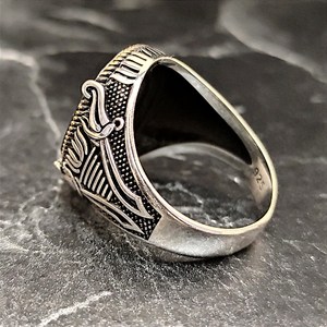 Anillo Vintage de Plata de Ley 925 Hecho a Mano para Hombre, con Zirconia Negra Ovalada, Engaste de Bisel Chapado en Oro de 14K, Joyería para Uso Diario - Product Image 6