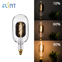 Ampoule LED vintage à filament en spirale en verre fumé de grande taille à double ampoule au design unique, intérieur 110-130V DG150 E26, lumières décoratives en verre