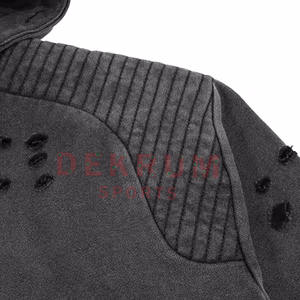 Prix de gros 2026 – Nouveaux sweats à capuche respirants brodés effet vieilli pour hommes grandes tailles en promotion - Product Image 4