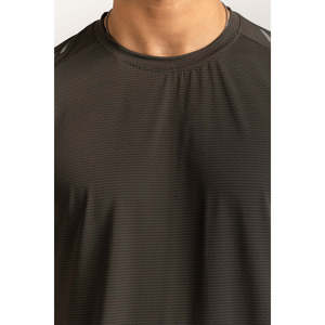 110 Apparel Herren Öko-Freundliches Grünes Strukturiertes Kurzarm-T-Shirt AW-TS24-005 aus Bio-Baumwolle mit Siebdruck, Casual-Stil - Product Image 3