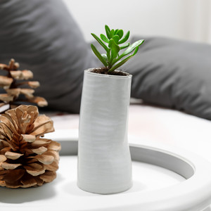 CUB6509WT - White Formed <b>Vase</b> - 9" H - Product Image 2