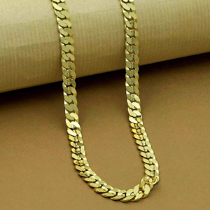 Cadena de Eslabones Cubanos Chapada en Oro Micro de 14K, 18K y 24K al por Mayor, Diseño de Cadena Moderno, Cadena de Latón Dorada, Collares de Moda. - Product Image 1