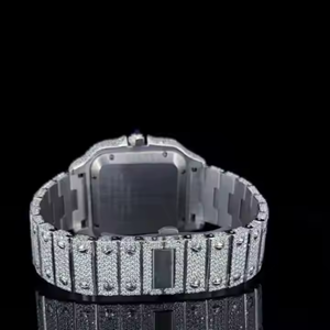 Correa de acero inoxidable VVS Moissanite Diamante tachonado automático hecho a mano relojes de pulsera para hombres disponibles a los mejores precios - Product Image 4