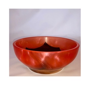 Bol en résine fait main avec finition brillante, look moderne et élégant, parfait pour les salades de fruits, les collations ou la décoration de table à la maison - Product Image 1