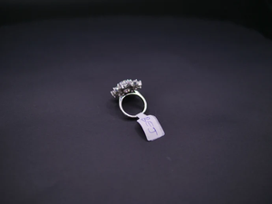 Marquise Sunburst Flower Halo <b>CZ</b> <b>Ring</b> In White Gold Elegant Floral Fashion Jewelry For Women Wedding Gift - Product Image 2