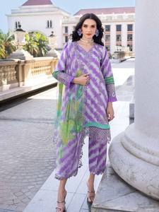 Shalwar Kameez pakistanais 3 pièces fabriqué en usine, haut de gamme, pour les fêtes, robe en tissu lawn pour femmes, matière unie, en vente - Product Image 6