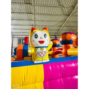 Aire de jeux gonflable extérieure sur le thème de la girafe, château gonflable commercial avec double toboggan, équipement d'amusement en PVC - Product Image 5