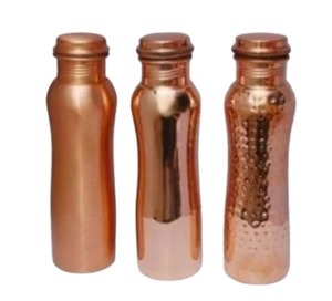 Botella de Cobre Curva de Diseño, 650 ml, Precio Económico de Fábrica, Revitaliza tu Agua, Curvada a la Perfección, Frasco de Cobre - Product Image 1